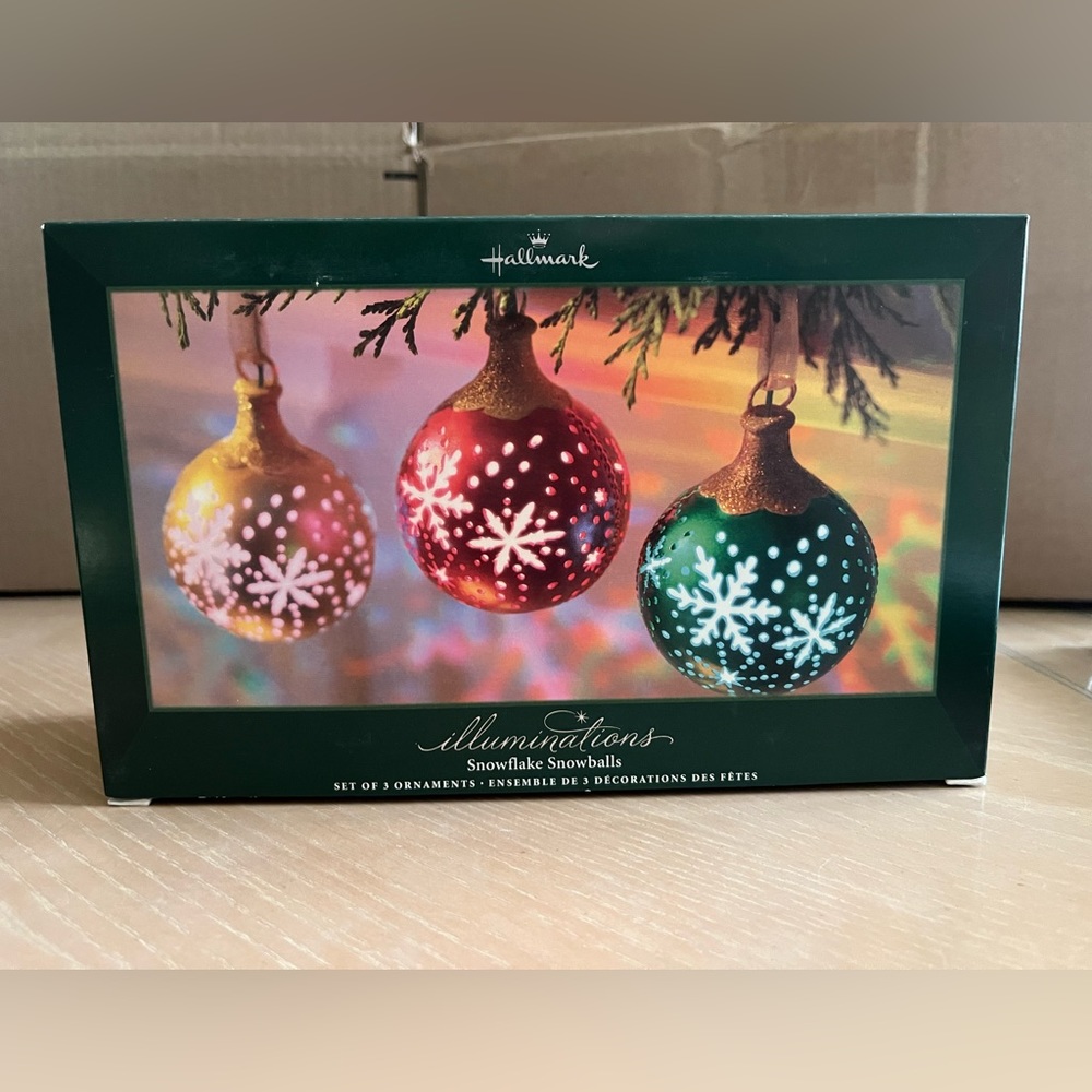 Hallmark Snowflake Ornaments - Red, Gold, Green